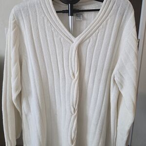 Elegant Cream Women's Plus Size Sweater